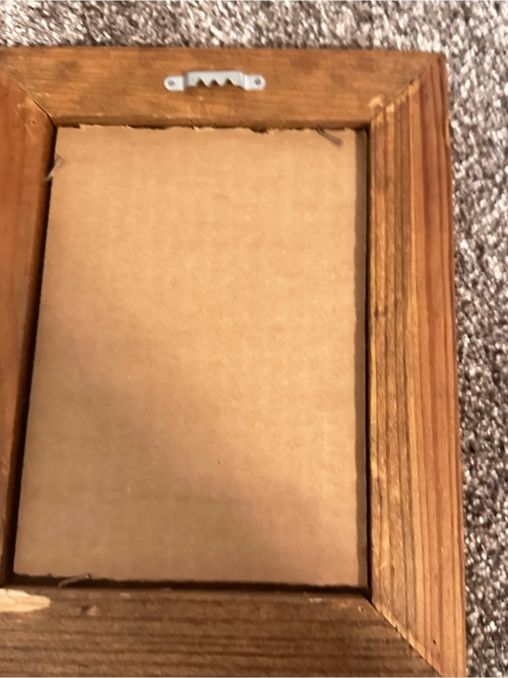 Vintage 5x7 wood frame with metal accents